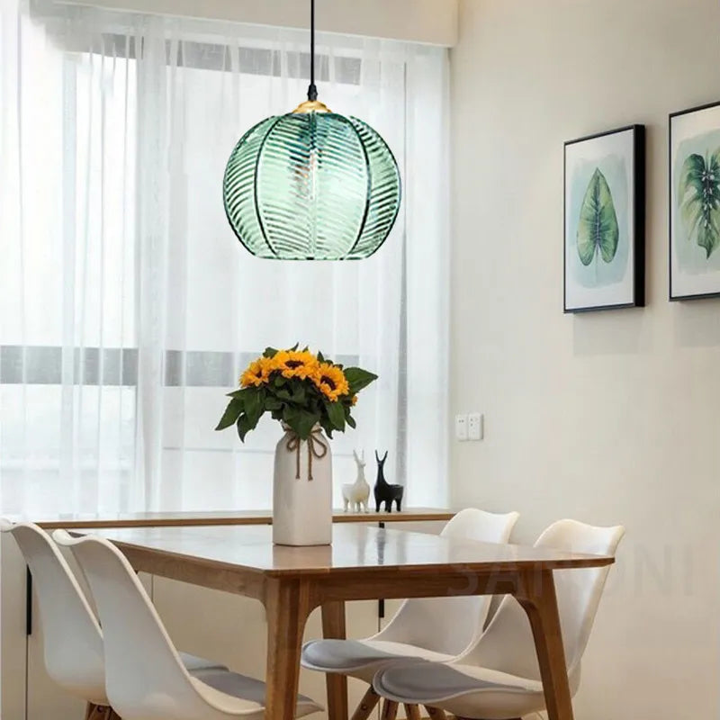Modern Nordic Striped Glass Pendant Light for Dining Room, Kitchen Island, and Home Décor