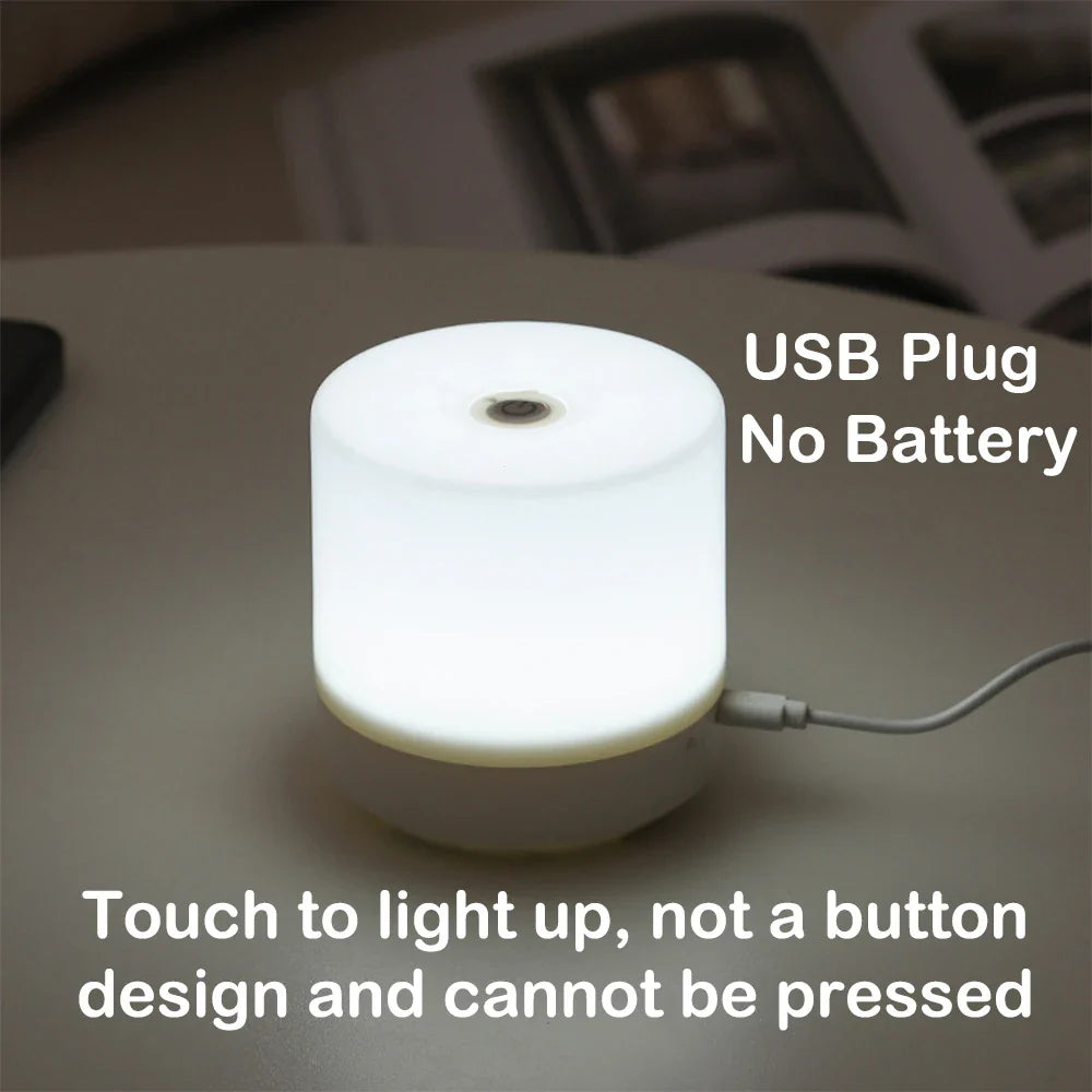 USB Touch Control Bedside Lamp with Dimmable Reading Light