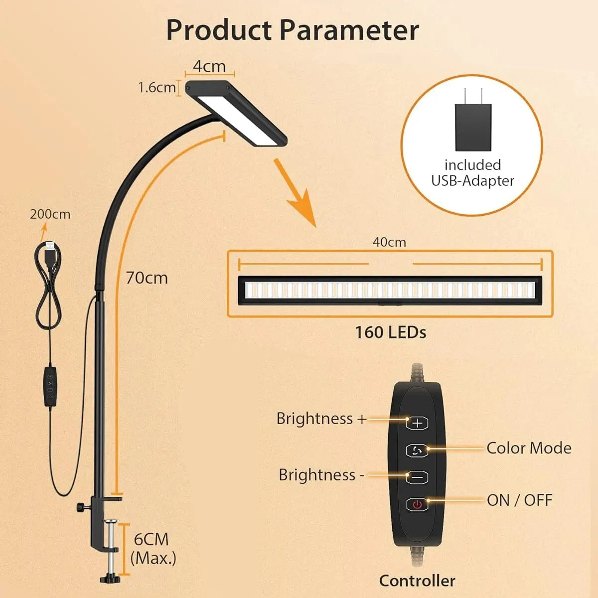 LED Desk Lamp for Home Office