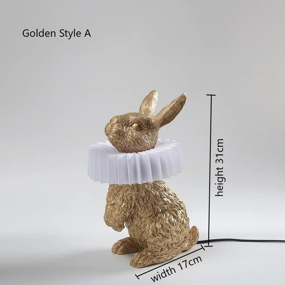 Modern Nordic Decorative Resin Rabbit Bedside Lamp