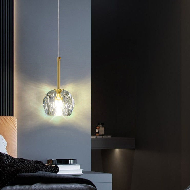 Modern LED Pendant Light with Crystal Shade - Ansley