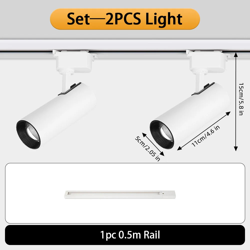 Adjustable Intensity Modern Rail Spot Light for Interior Design