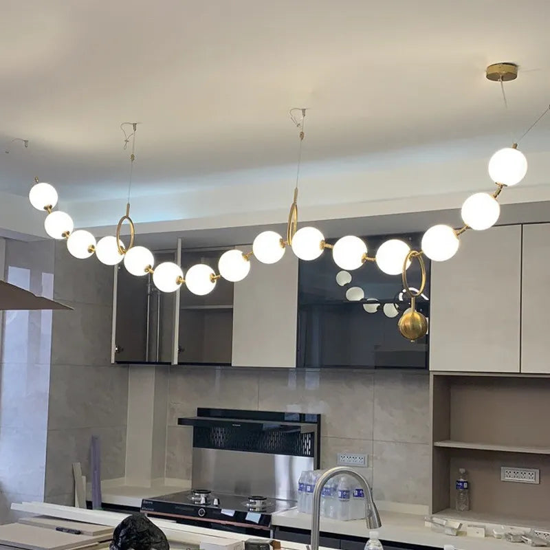 Italian Designer CC 10 LED Glass Ball Pendant Light