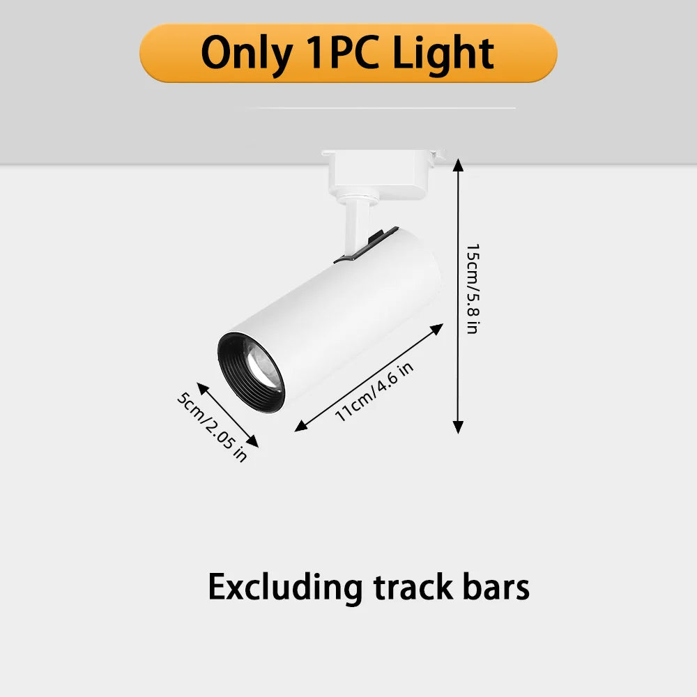 Adjustable Intensity Modern Rail Spot Light for Interior Design