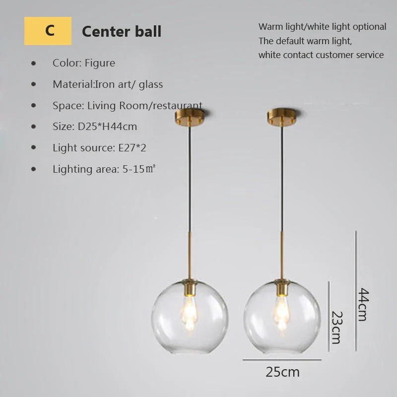 Industrial Glass LED Pendant Light