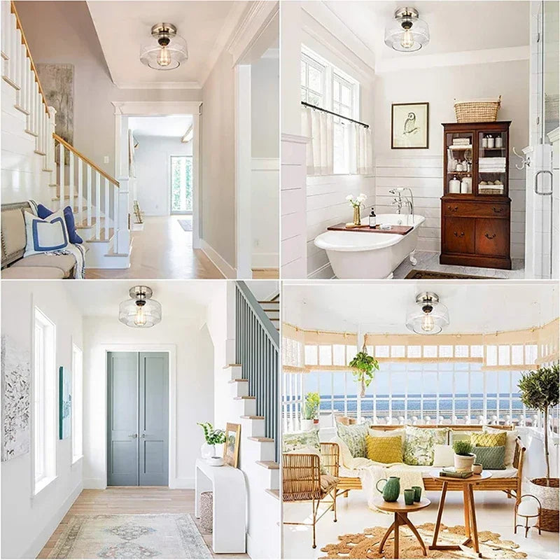 Modern Nordic Glass LED Ceiling Light for Home Decor
