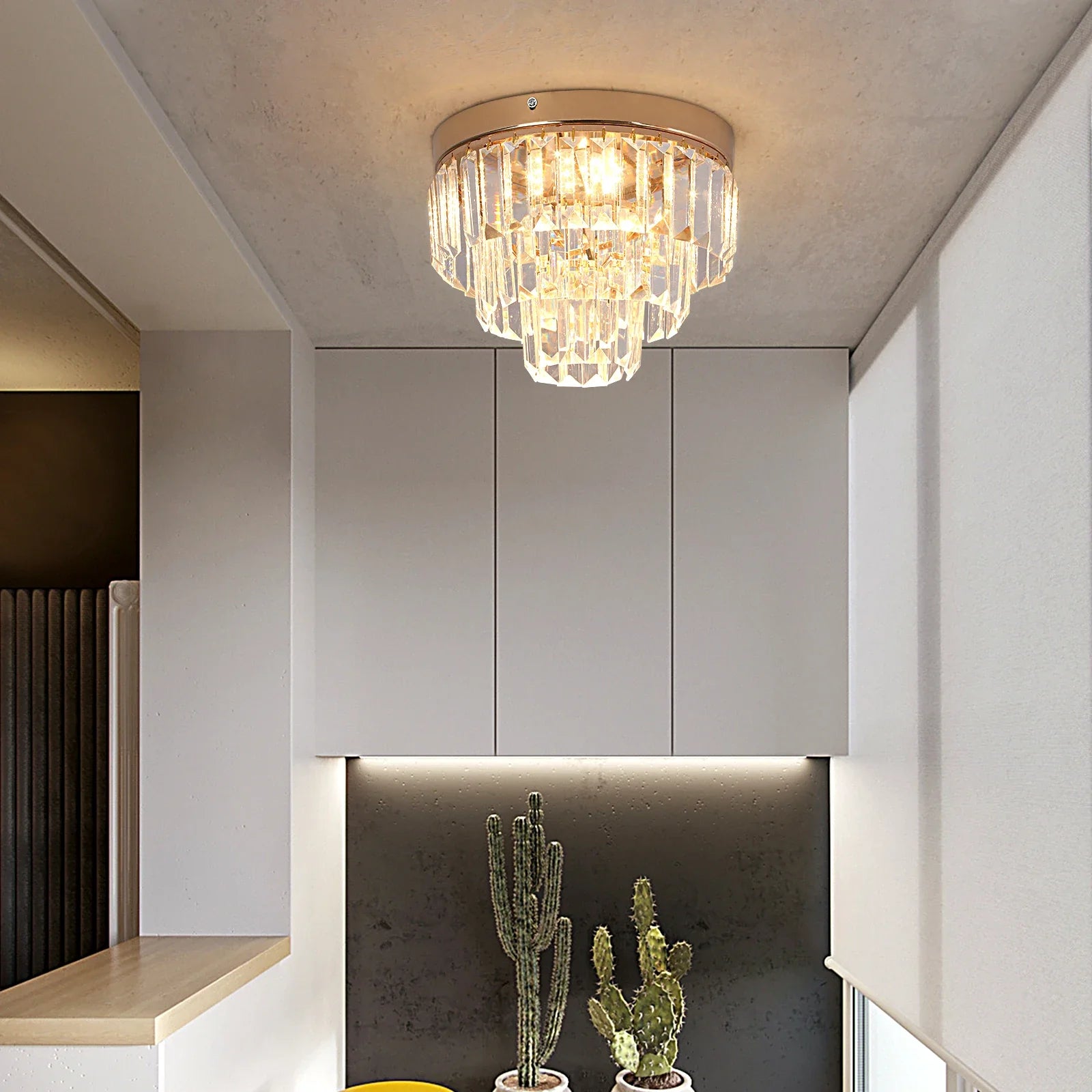 Modern K9 Crystal LED Pendant Light for Home Décor, Kitchen, Dining, and Living Room