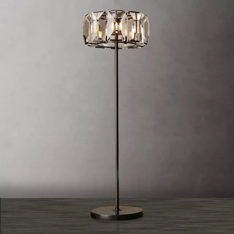 Vintage Crystal LED Floor Lamp with Dimmable Brightness