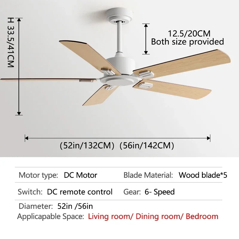 Retro Industrial Ceiling Fan Without Light and Remote Control