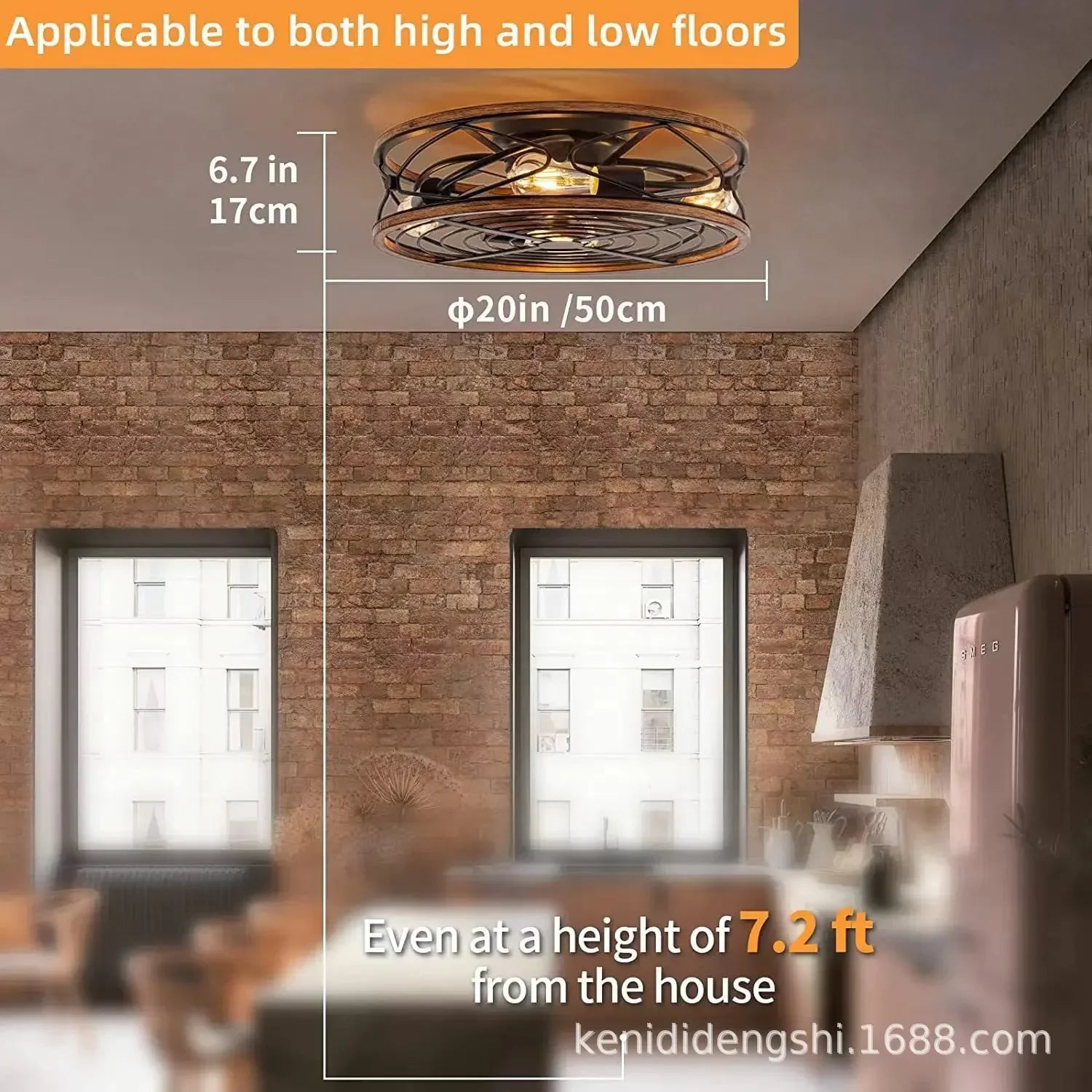Modern Invisible Retro Light Ceiling Fan