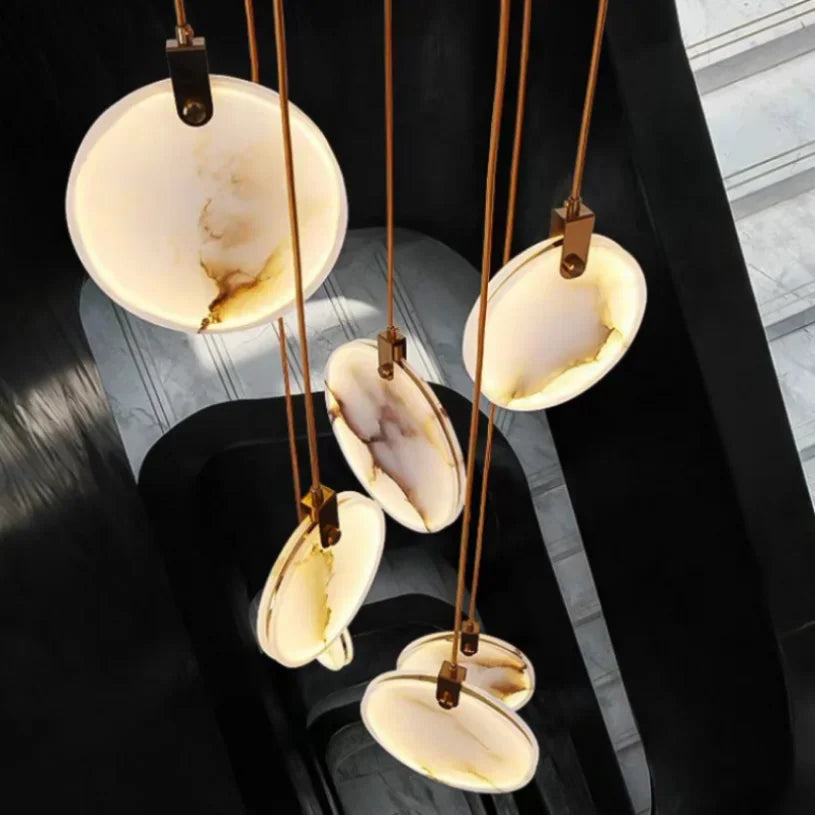 Modern Marble Pendant Light for Round Decor