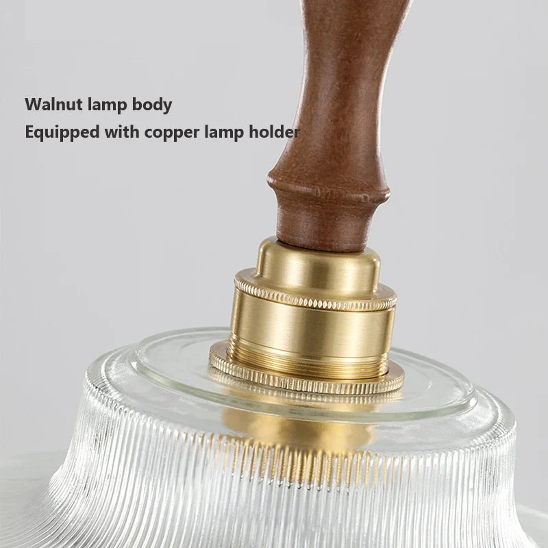 Modern Copper/Wood Glass Pendant Light for Dining Room and Kitchen Island