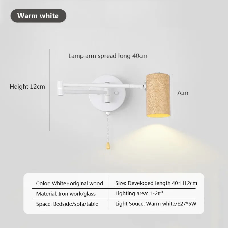 Adjustable Nordic Bedside Lamp for Reading and Study