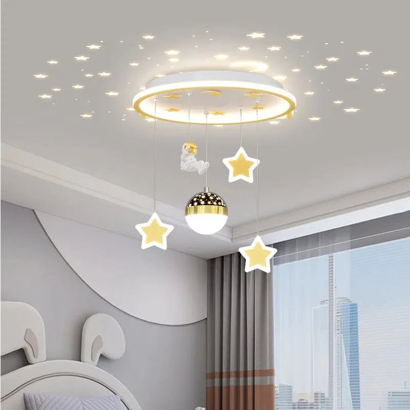 Creative Modern LED Star Pendant Lights for Kids' Rooms