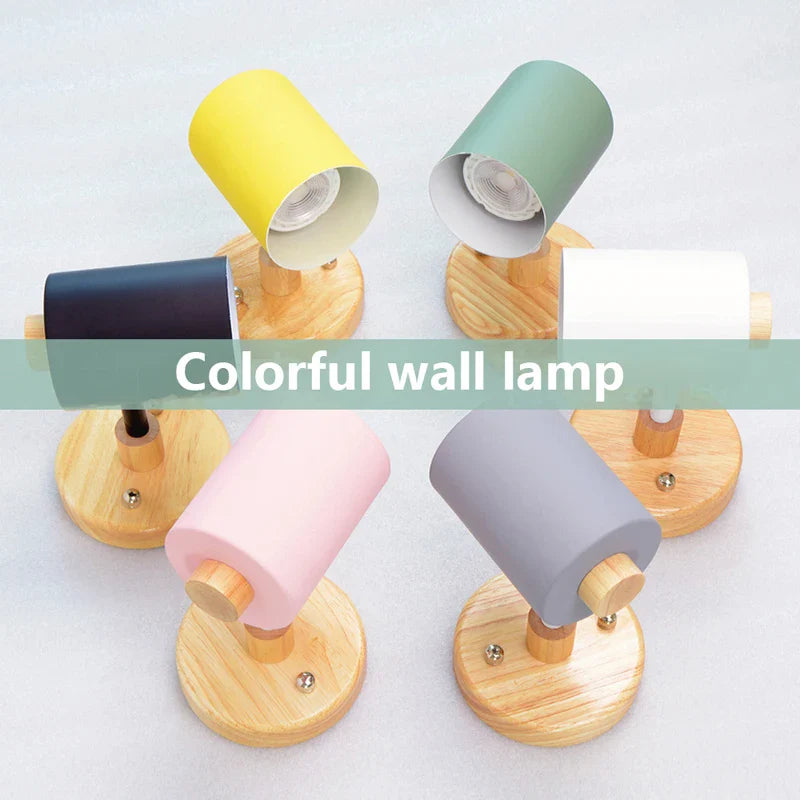 Nordic Wall Sconce Nightstand Lamp with Switch EU/UL Plug Gu10 Modern Bedroom Decor