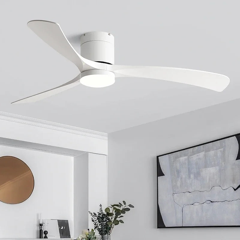 Modern Black ABS Ceiling Fan with LED Light and Remote Control