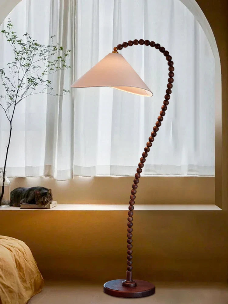 Retro Minimalist Wooden Floor Lamp for Ambient Decor