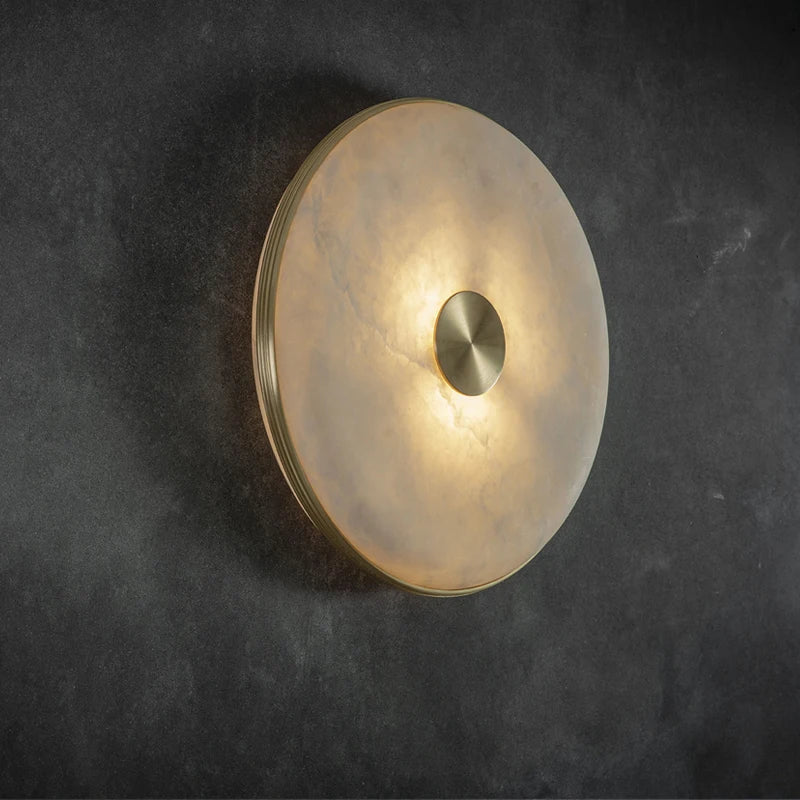 Creative Copper and Natural Marble LED Nightstand Lamp