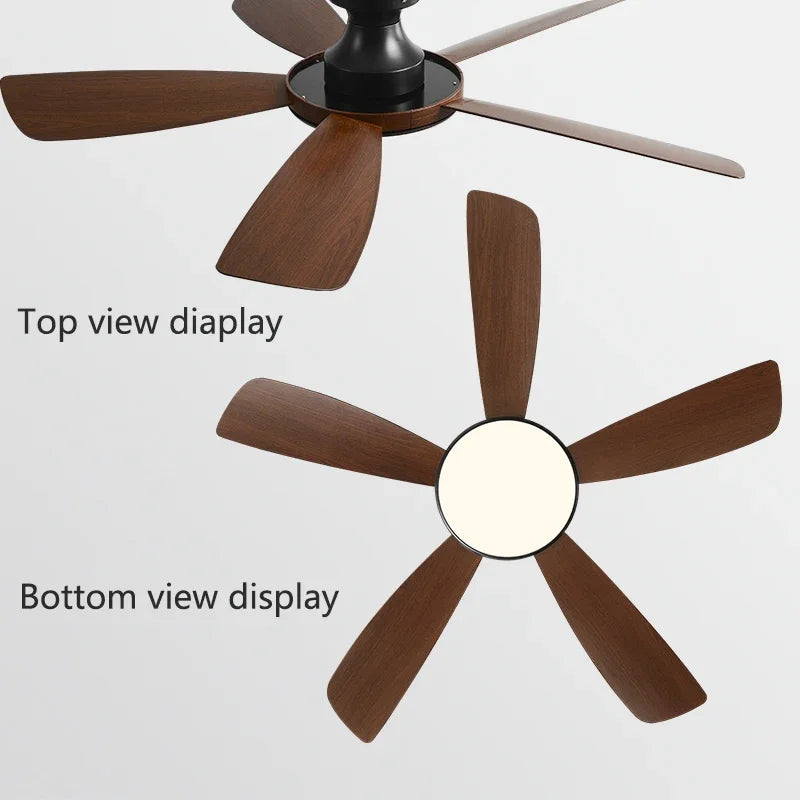 Modern Low Profile Ceiling Fan with LED Light and Remote Control