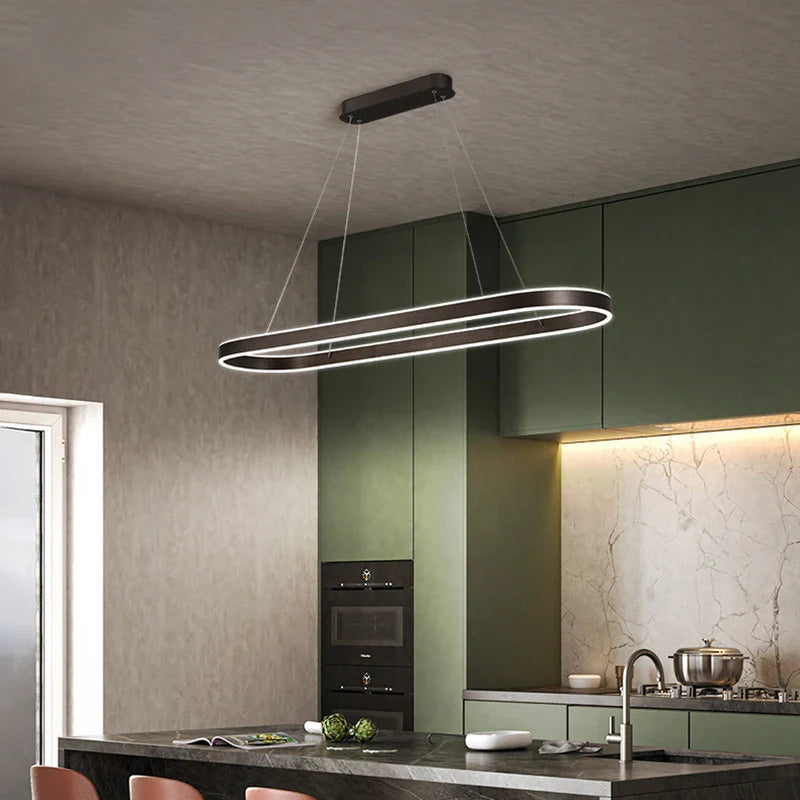 Modern Dimmable LED Ring Chandelier