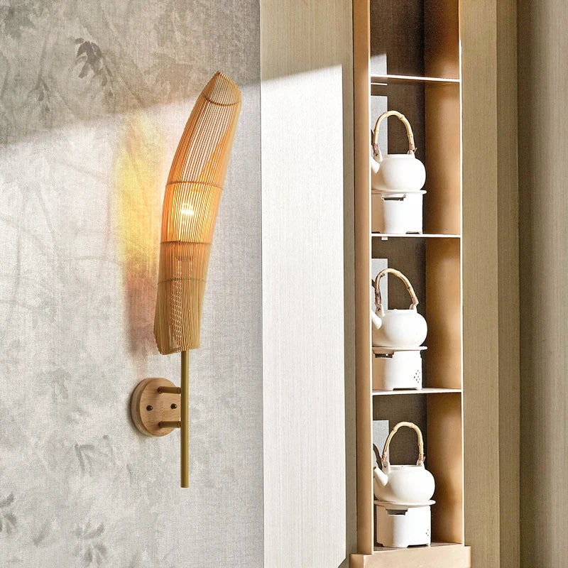 Vintage Wabi-Sabi Chinese Wall Sconce