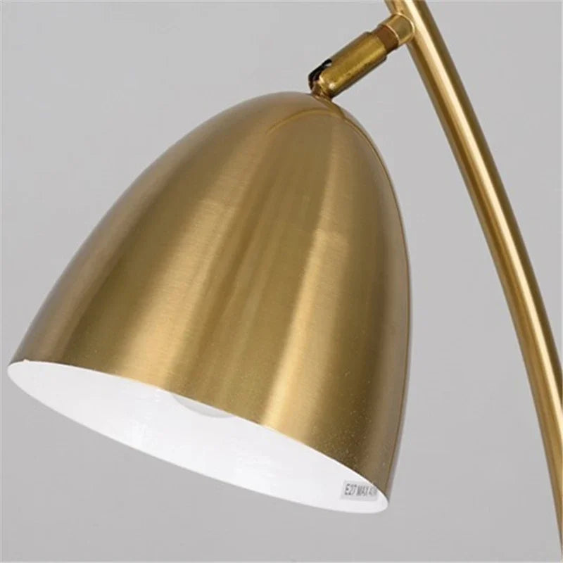 Nordic Design Gold Shelf Floor Lamp for Living Room, Marble Nightstand Light