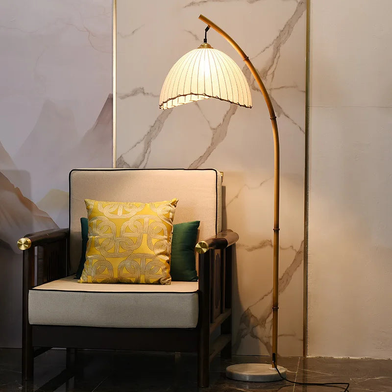 Wabi Sabi LED Floor Lamp - Nordic Bamboo & Metal Design