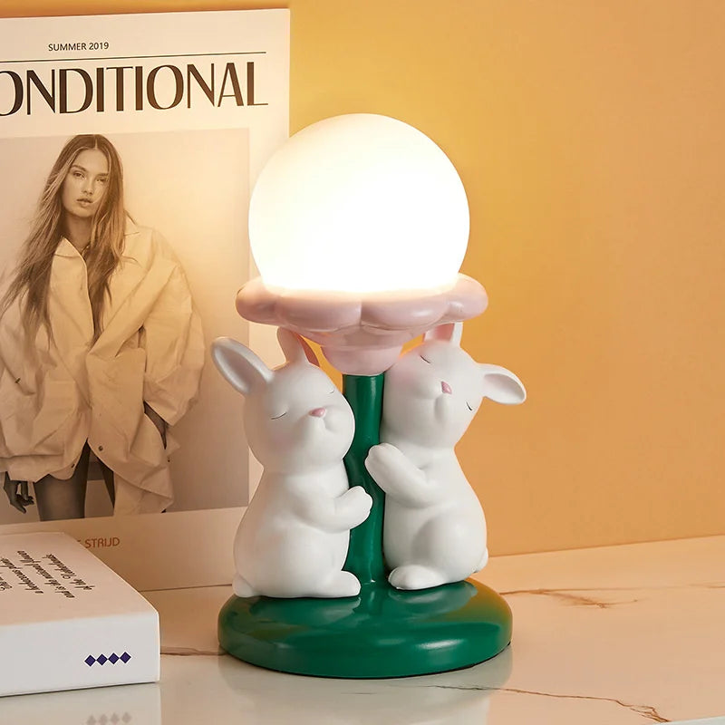 Cute Kawaii Rabbit Desk Lamp for Girls and Weddings