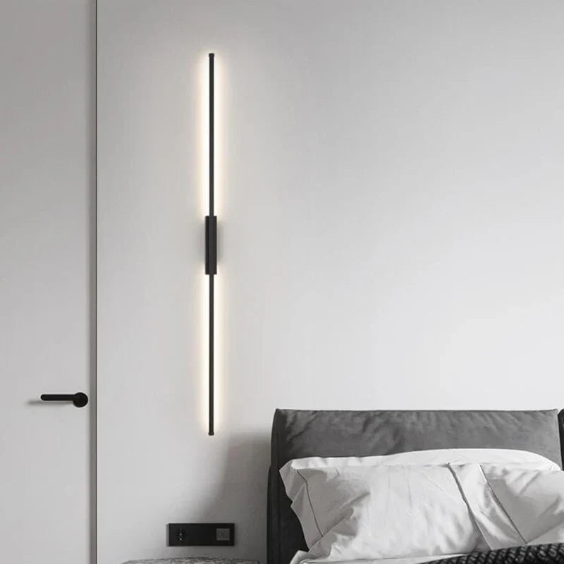 Black Nordic LED Wall Sconce Light Fixture for Bedroom & Living Room