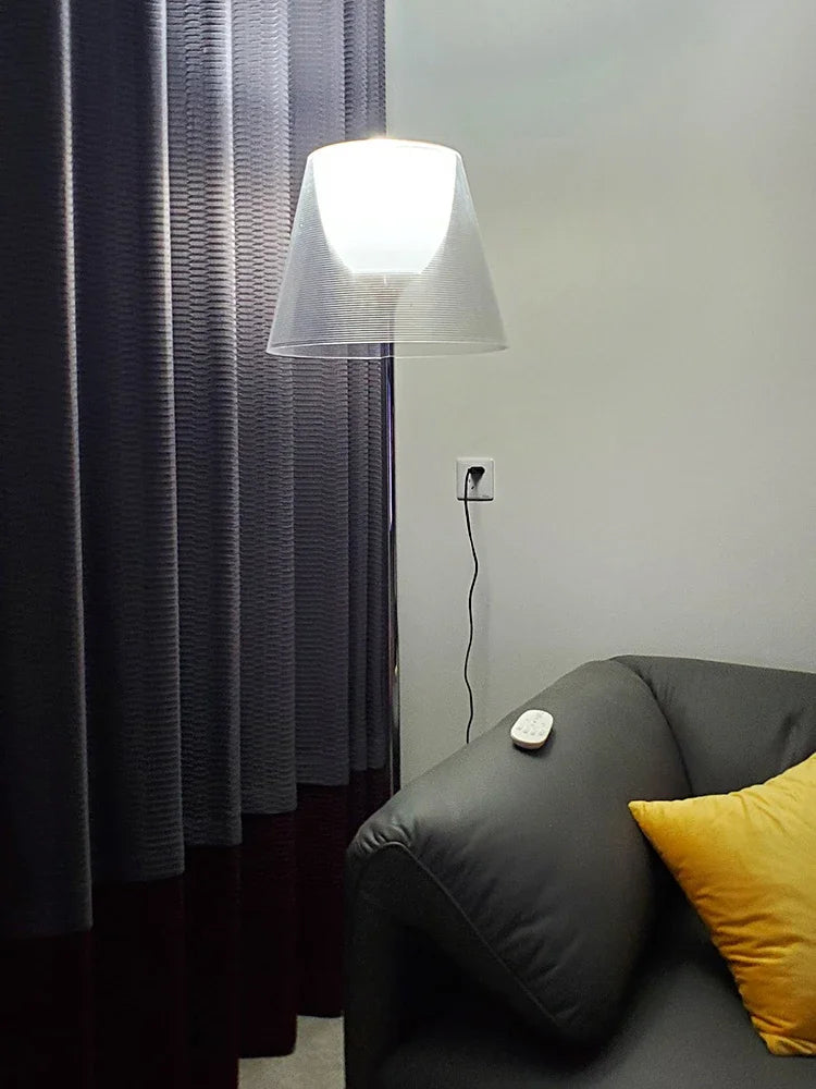 Modern Stainless Steel Floor Lamp with LED Acrylic Shade