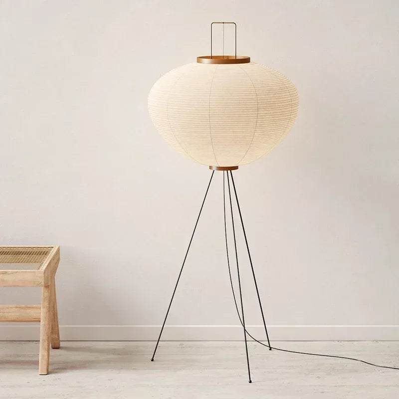 Vintage Nordic Wabi Sabi Rice Paper Floor Lamp