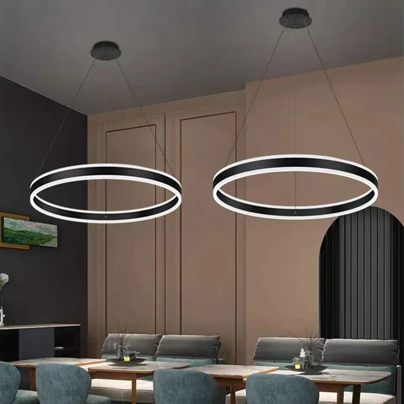 Modern LED Dimmable Ring Design Chandelier