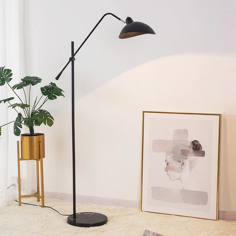 Adjustable Gold Nordic Floor Lamp with Marble Base