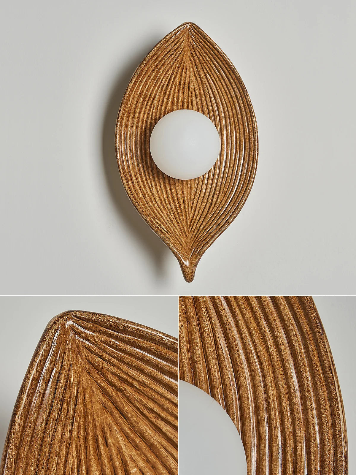Vintage Leaf Design Resin Wall Sconce