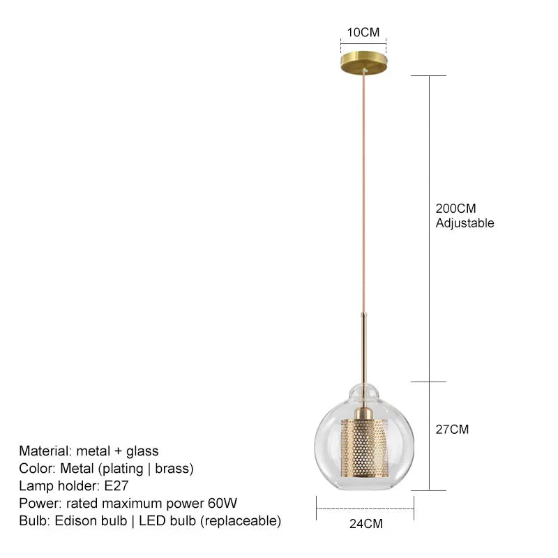 Modern Nordic Glass Decorative Pendant Light