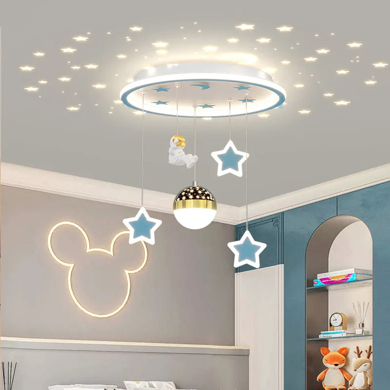 Creative Modern LED Star Pendant Lights for Kids' Rooms