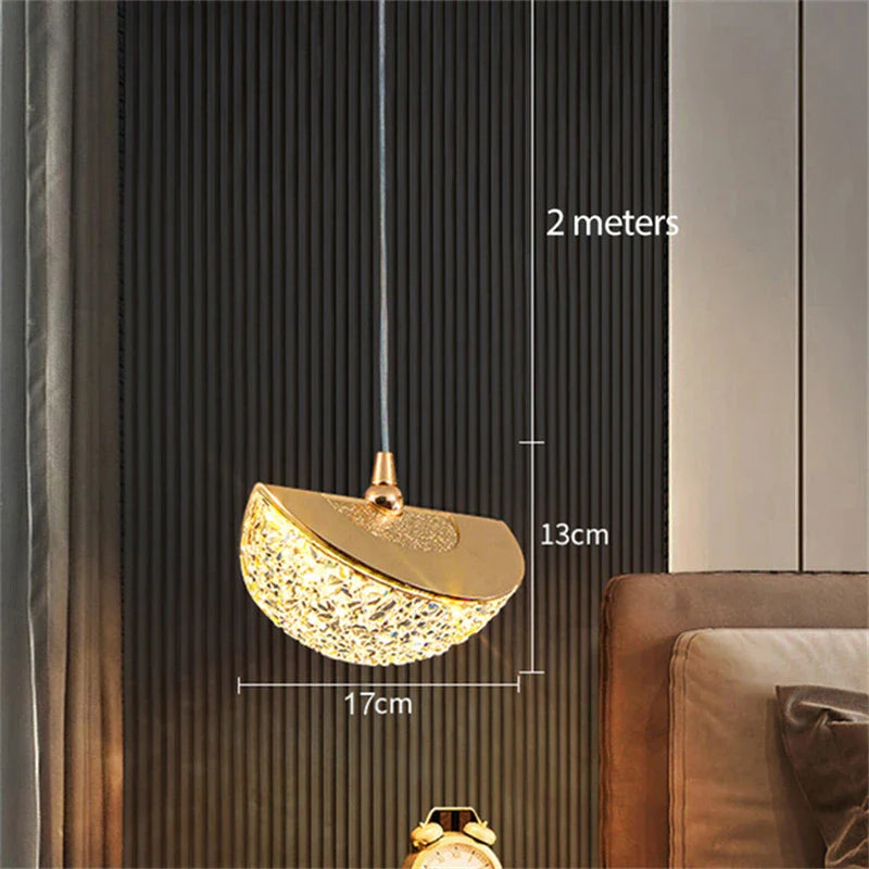 Plafond LED en cristal nordique lustre salon chambre chevet suspension lumières décor à la maison éclairage lampe suspendue pour plafond