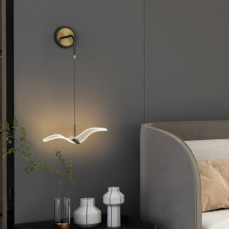 Creative LED Seagull Pendant Lights for Bedroom Wall Decor