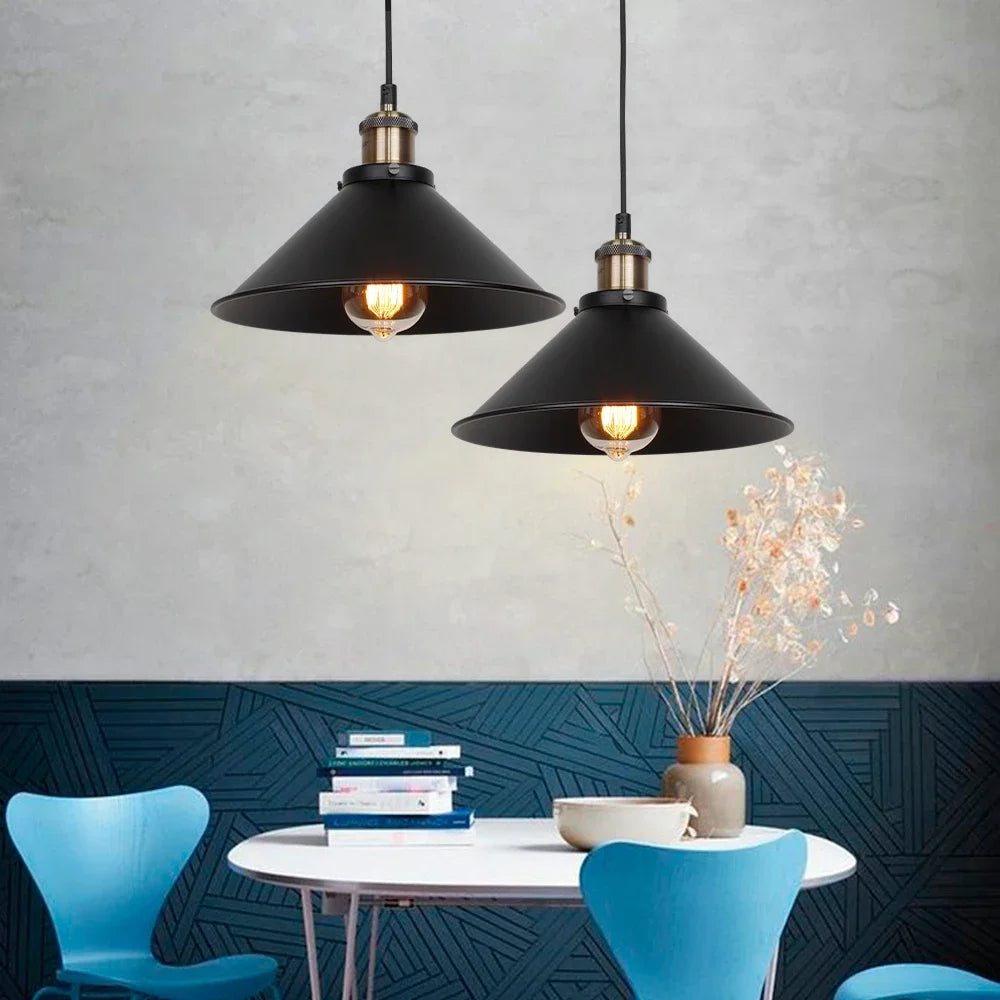 Vintage Black Loft Pendant Light for Industrial Kitchen & Restaurant
