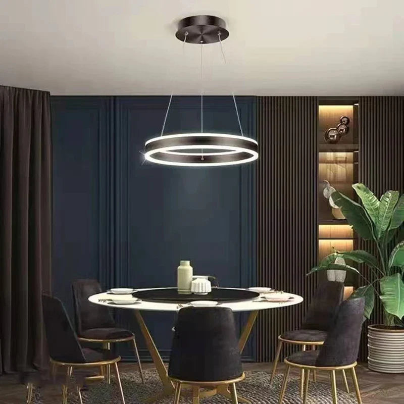 Modern LED Dimmable Ring Design Chandelier