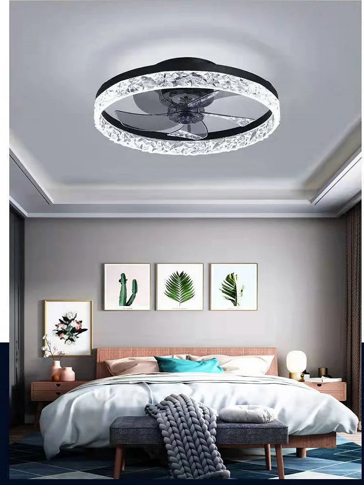 Quiet Decorative Ceiling Fan with Remote Control and Light