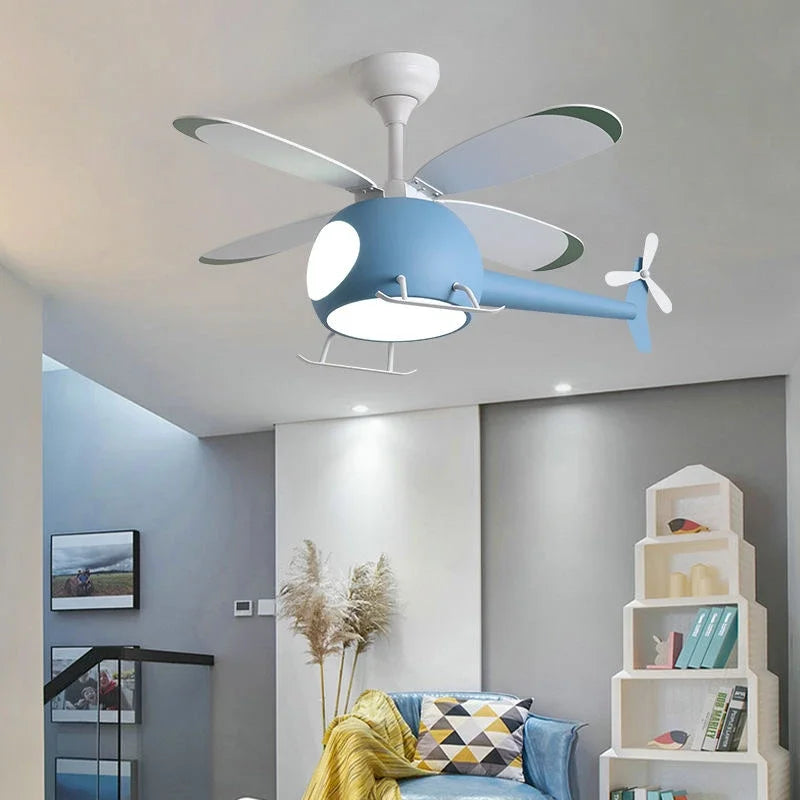 Modern Airplane Ceiling Fan with LED Light and Remote Control