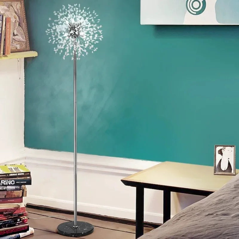 Luxury Scandinavian Dandelion Chrome Gold Floor Lamp for Interiors