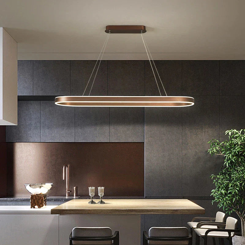 Modern Dimmable LED Ring Chandelier