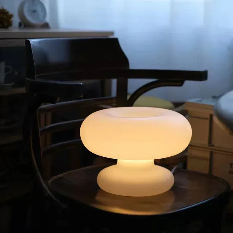 Trendy Circular Glass Nightstand Lamp for Home Decor