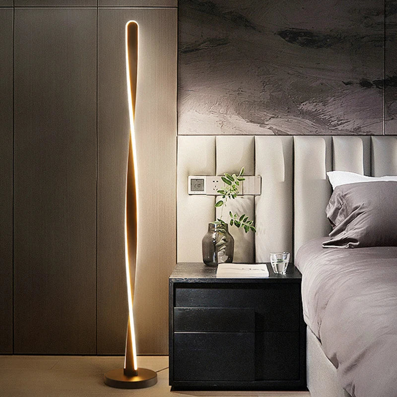 Modern Aluminum Floor Lamp with Dimmable Brightness for Home Decor