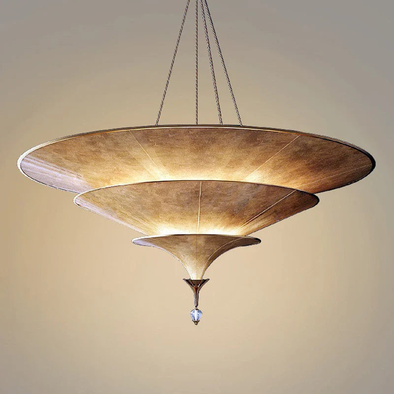 Modern Cone Pendant Light with Sheepskin Shade