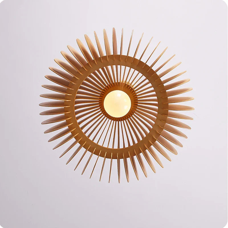 Nordic Natural Wood Pumpkin Pendant Light