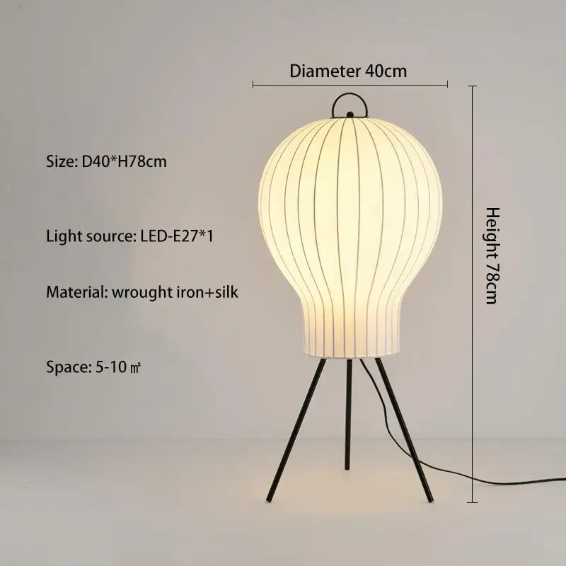 Japanese Silk Wabi Sabi Floor Lamp for Creative Home Decor