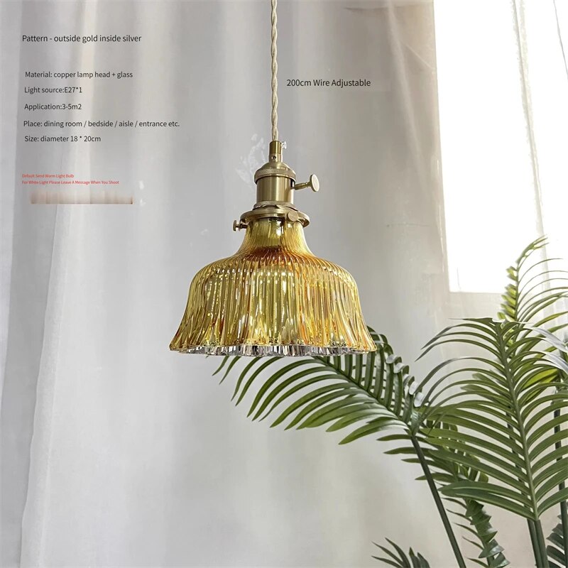 Scandinavian Green Glass Pendant Light